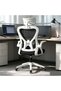 Black and White Office Chair, Height Adjustable Ergonomic Desk Chair, 360° Swivel Mesh Computer Chair with Headrest for Home Office