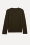Men's Brown Knitted Crew Neck Wool Blend Sweater - 2