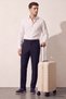 Relaxed Fit (No Pile) Navy Blue Striped Jogger Pants - 8