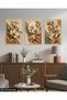 Textured Appearance Soft Color Flower 3 Piece Wooden Framed Painting Act - 4