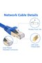 كابل إيثرنت Cat7 بطول 0.5 متر، كابل إنترنت أزرق عالي السرعة 10 جيجابت في الثانية محمي، كابل إيثرنت RJ45، 26AWG - 2