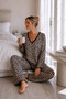 Pinterest Pattern Soft Buttoned Long Sleeve Jakarta Luxury Fabric Pajama Set