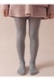 11-12 Years Old Girls' Plain Gray Pantyhose