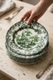 Old Town Green 6-Person 19 cm Special Design Premium Porcelain Cake Plate Set with Green Table Pattern - 3