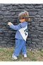 Boy's 74 Printed Ecru Sweatshirt, Blue Striped Shirt and Loose-Fit Jeans 3-Piece Set - 4