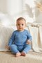 Baby and Child Sky Blue Cotton Ribbed Set - Soft Textured Two-Piece Set with Shoulder Snaps - 3