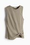 Draped-detail ribbed top - 2