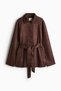 Short tie-belt coat