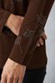 Winter Clover Patterned Stoned Slit Lycra Women's Mother Combed Cotton Blouse - 3