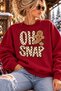 Oh Snap Printed Cotton 3 Thread Raster Crew Neck Oversize Sweatshirt