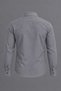 Men's Classic Collar Long Sleeve Buttoned Slim Fit Anthracite Shirt - 3