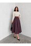 Women's Suede Plum (Purple) Color Flared Skirt - 6