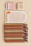 1973 Bridal Bath Dowry Package 5 Pieces (Brown) Gift Set of 5 Special Peshtemal, Silk Pouch, Facial Pouch, Soap, Tulle Bag (5 Pieces) - 2