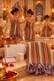 1973 Bridal Bath Dowry Package 5 Pieces (Brown) Gift Set of 5 Special Peshtemal, Silk Pouch, Facial Pouch, Soap, Tulle Bag (5 Pieces) - 4