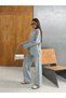 Turtleneck Oversize Knitwear Set with Elastic Waist and Wide-Legged Pants Two-Piece Set - 5