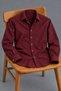 Men's Classic Collar Long Sleeve Buttoned Slim Fit Claret Red Shirt - 5