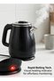 2.3L Elegant Fluted Electric Kettle, Black Modern Ribbed Design, 304 Stainless Steel, Auto Shut Off, Boil Dry Protection, Cordless Hot Water Kettle - 4