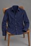 Men's Classic Collar Long Sleeve Buttoned Slim Fit Navy Blue Shirt - 5