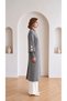 Women's gold buttoned stand collar elegant long coat - 2