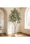 180cm Tall Artificial Olive Tree, White Planter, Adjustable Branches, Large Floor Faux Plant, Realistic Leaves, No Watering, Statement Corner Decor for Living Room Office Lobby