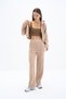 Women's 3 Thread Cotton Hooded Zipper Sweatshirt and Wide Leg Sweatpants - Sweat Suit Set - 7