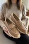 Zrjbt02 Comfort Orthopedic Comfortable Daily Ballet Flats - Floral Pattern Leather