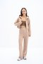 Women's 3 Thread Cotton Hooded Zipper Sweatshirt and Wide Leg Sweatpants - Sweat Suit Set - 6