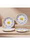 Lemon Patterned 25 cm 4-Piece Porcelain Serving Plate Set - 4