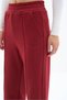 Women's Stone Color 3 Thread Cotton Hooded Zipper Sweatshirt and Wide Leg Sweatpants - Sweatpants Set - 4
