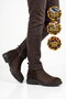 Rubber Sole Zippered Stylish Comfortable Brown Genuine Leather Men's Classic Chelsea Boots 600543