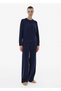 Rib Detail Round Neck Navy Blue Cashmere Knitwear - 2