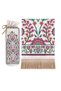Plum Ivy Pattern Velvet Prayer Rug with Pouch