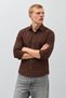 Men's Classic Collar Casual Brown Shirt - 5
