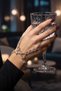 Women's Lacquer Silver Color Plated Zircon Stone 2-Finger Chain Model Design Hand Chain - 5