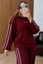 Oşho Modal Fabric Suit with Stripe and Print Details m 6XL Oversized Comfortable Fit - 2