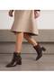 Women's Nina Brown Pointed Toe Crocodile Heeled Boots - 4