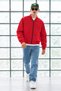 Men's Zippered Bomber Seasonal Red Raincoat - 4
