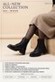 Women's Genuine Leather Lace-Up Zippered Boots Black Thick Non-Slip Sole Winter Ankle Boots - 6