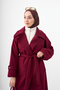 Women's Double Pocket Tie-Down Coat Plum - 3