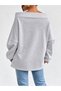 Women's Drawstring Adjustable Collar 100% Cotton Sweatshirt - 3