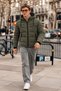Men's Seasonal Hooded Khaki Thick Coat - 3