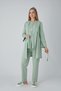 Guipure Lace Detailed V-Neck Buttoned Maternity Pajama Set with Maternity Dress, Set of 3