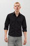 Men's Classic Collar Casual Black Shirt
