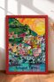 6 Piece Colorful Hillside Houses Framed Painting Set Italy Posters Wall Decor Sixit17 - 5