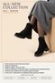 Women's Genuine Suede Lace-Up Zippered Boots Black Thick Non-Slip Sole Orthopedic Winter Ankle Boots - 6