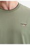 Men's Crew Neck Long Sleeve Khaki T-Shirt - Yori - 3
