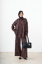 Women's Geometric Pattern Satin Set Brown - 2