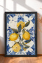 6 Piece Lemon Tile Patterns Framed Painting Set Italy Posters Wall Decor Sixit24 - 3