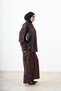 Women's Geometric Pattern Satin Set Brown - 4