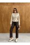 Women's Scuba Suede Jacket with Stand Collar, Buttons, Eyelet Lacing, Detailed Stylish Design - 2